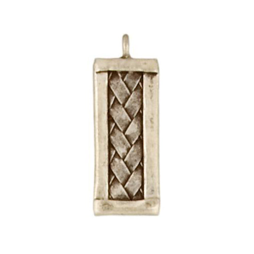 Fine Silver, Hill Tribe, 11.8mm Width by 2.1mm Length by 30.6mm Height, Rectangle Charm. Quantity Per Pack: 3 Pieces.