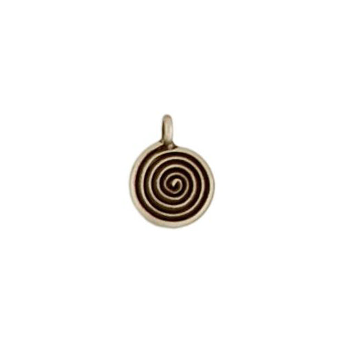 Fine Silver, Hill Tribe, 10.4mm Width by 1.7mm Length by 15.0mm Height, Spiral Charm. Quantity Per Pack: 5 Pieces.