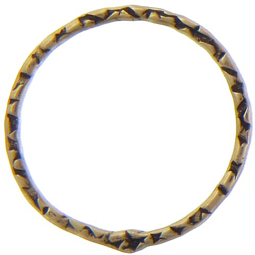 Brass, 20.9mm Width / Length, Hammered Circle Connector. Quantity Per Pack: 10 Pieces.