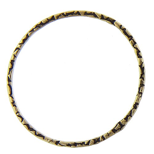 Brass, 30.0mm Width / Length, Hammered Circle Connector. Quantity Per Pack: 10 Pieces.