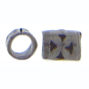 Fine Silver, Hill Tribe Bead, 3.0mm Width by 2.9mm Length by 3.9mm Height, Stamped Tube Bead. Quantity per pack: 70 Pieces.