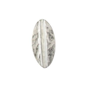 Fine Silver, Hill Tribe Bead, 14.2mm Width by 4.3mm Length by 26.4mm Height, Hammered Oval Bead. Quantity per pack: 2 Pieces.