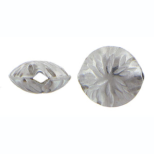 Fine Silver, Hill Tribe Bead, 12.9mm Width by 6.3mm Length by 13.7mm Height, Textured Round Bead. Quantity per pack: 2 Pieces.