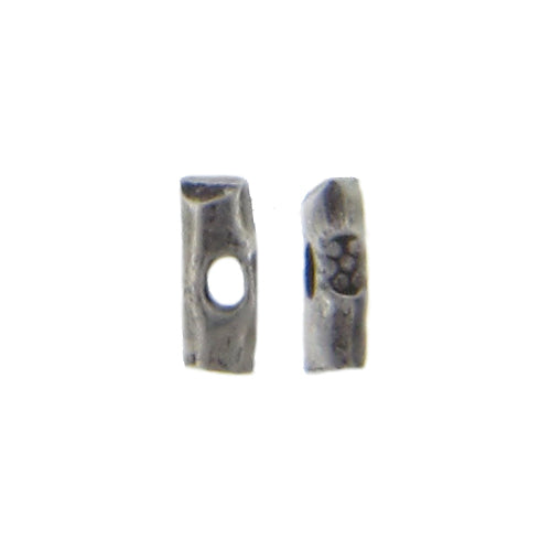 Fine Silver, Hill Tribe Bead, 5.1mm Width by 2.4mm Length by 1.8mm Height, Stamped Rectangle Bead. Quantity per pack: 20 Pieces.