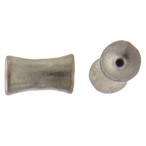 Fine Silver, Hill Tribe Bead, 10.9mm Width by 6.7mm Length by 6.9mm Height, Hourglass Bead. Quantity per pack: 2 Pieces.