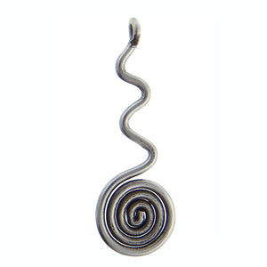 Fine Silver, Hill Tribe, 13.1mm Width by 1.5mm Length by 38.4mm Height, Spiral Charm. Quantity Per Pack: 2 Pieces.