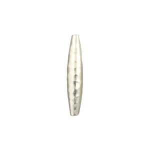 Fine Silver, Hill Tribe Bead, 7.7mm Width by 7.6mm Length by 37.1mm Height, Hammered Tube Bead. Quantity per pack: 2 Pieces.