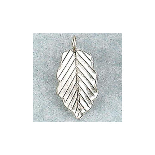 Fine Silver, Hill Tribe, 12.5mm Width by 4.9mm Length by 27.2mm Height, Leaf Charm. Quantity Per Pack: 5 Pieces.