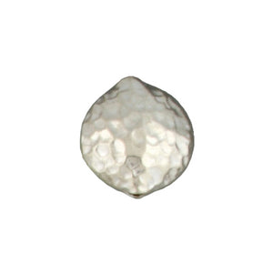 Fine Silver, Hill Tribe Bead, 16.0mm Width by 8.7mm Length by 16.4mm Height, Hammered Round Bead. Quantity per pack: 2 Pieces.