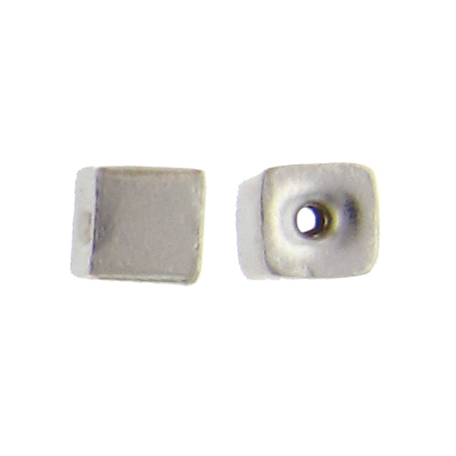 Fine Silver, Hill Tribe Bead, 9.7mm Width by 9.7mm Length by 9.1mm Height, Square Bead. Quantity per pack: 2 Pieces.