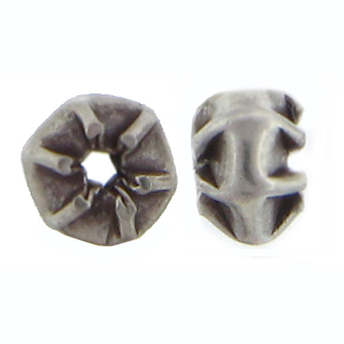 Fine Silver, Hill Tribe Bead, 8.0mm Width by 8.0mm Length by 6.2mm Height, Round Fancy Bead. Quantity per pack: 4 Pieces.