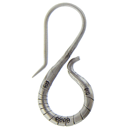 Fine Silver, Hill Tribe, 36.4mm Width by 2.8mm Length by 20.6mm Height, Stamped S Hook Clasp. Quantity Per Pack: 1 Piece.