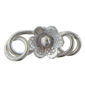 Fine Silver, Hill Tribe, 23.0mm Width by 5.9mm Length by 11.5mm Height, Flower S Hook Clasp. Quantity Per Pack: 1 Piece.