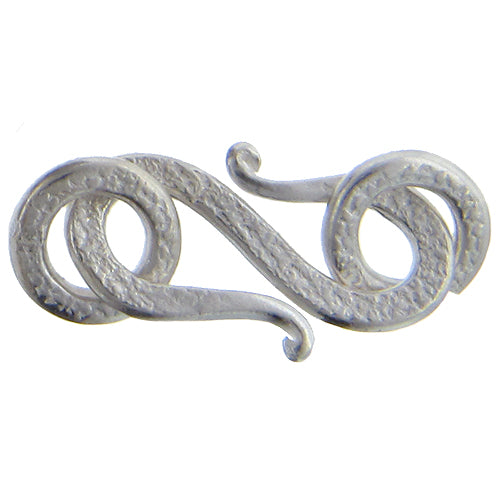 Fine Silver, Hill Tribe, 23.3mm Width by 1.9mm Length by 11.4mm Height, Textured S Hook Clasp. Quantity Per Pack: 1 Piece.