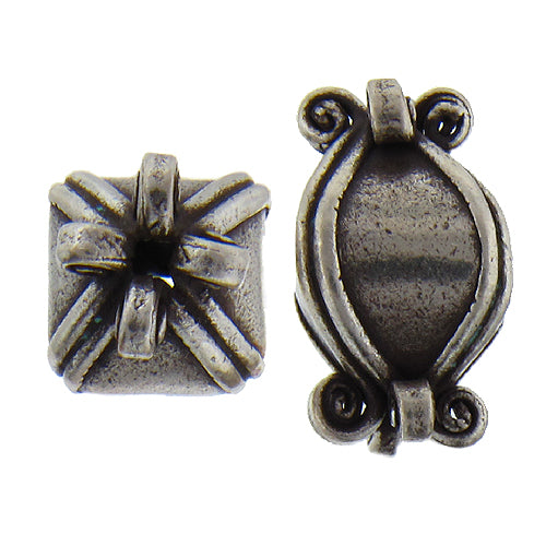 Fine Silver, Hill Tribe Bead, 18.3mm Width by 18.3mm Length by 24.5mm Height, Fancy Bead. Quantity per pack: 1 Piece.