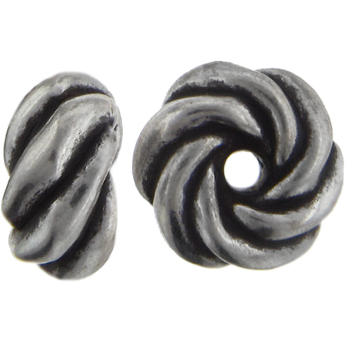 Fine Silver, Hill Tribe Bead, 17.6mm Width by 17.3mm Length by 9.9mm Height, Fancy Knot Bead. Quantity per pack: 1 Piece.