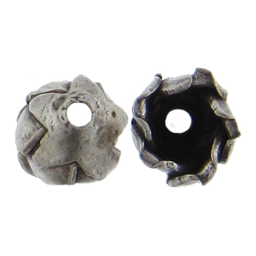 Fine Silver, Hill Tribe Bead, 7.3mm Width by 7.2mm Length by 8.8mm Height, Flower Bead. Quantity per pack: 1 Piece.