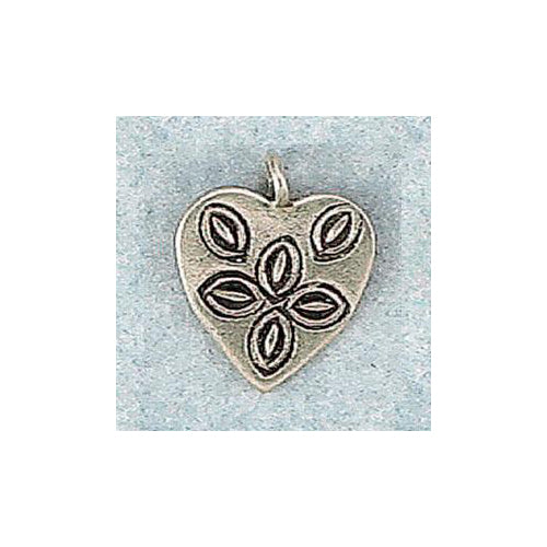 Fine Silver, Hill Tribe, 16.6mm Width by 1.1mm Length by 20.0mm Height, Stamped Heart Charm. Quantity Per Pack: 2 Pieces.