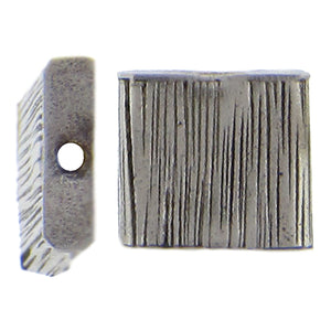 Fine Silver, Hill Tribe Bead, 13.0mm Width by 3.8mm Length by 12.1mm Height, Textured Square Bead. Quantity per pack: 1 Piece.