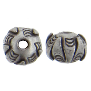 Fine Silver, Hill Tribe Bead, 8.8mm Width by 8.6mm Length by 6.6mm Height, Stamped Fancy Bead. Quantity per pack: 1 Piece.