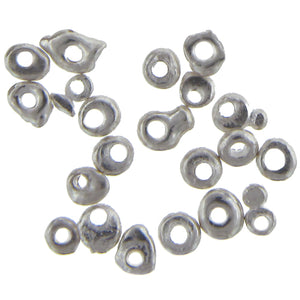 Fine Silver, Hill Tribe Bead, 5.2mm Width by 5.8mm Length by 2.7mm Height, Irregular Bead. Quantity per pack: 10 Pieces.