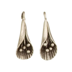 Fine Silver, Hill Tribe, 12.1mm Width by 6.0mm Length by 30.8mm Height, Flower Charm. Quantity Per Pack: 3 Pieces.