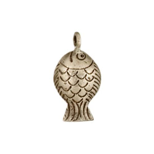 Fine Silver, Hill Tribe, 13.2mm Width by 6.3mm Length by 24.1mm Height, Fish Charm. Quantity Per Pack: 2 Pieces.