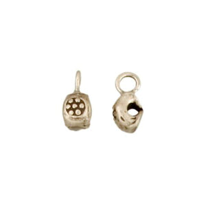 Fine Silver, Hill Tribe, 7.2mm Width by 7.2mm Length by 13.2mm Height, Stamped Bent Charm. Quantity Per Pack: 5 Pieces.