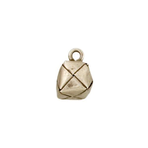 Fine Silver, Hill Tribe, 11.5mm Width by 11.9mm Length by 16.5mm Height, Square Origami Charm. Quantity Per Pack: 5 Pieces.