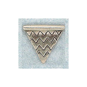 Fine Silver, Hill Tribe Bead, 20.4mm Width by 2.8mm Length by 20.0mm Height, Stamped Fancy Triangle Bead. Quantity per pack: 4 Pieces.