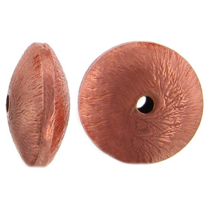 Copper, 14.1mm Width by 14.1mm Length by 6.9mm Height, Matte Saucer Bead. Quantity per pack: 29 Pieces.