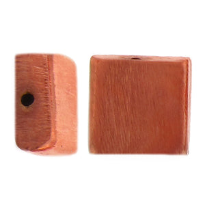 Copper, 17.6mm Width by 7.9mm Length by 17.5mm Height, Matte Square Bead. Quantity per pack: 12 Pieces.