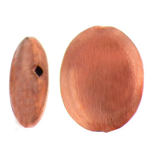 Copper, 24.7mm Width by 9.8mm Length by 31.2mm Height, Matte Oval Bead. Quantity per pack: 6 Pieces.