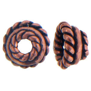 Copper Oxidized, 6.0mm Width by 6.0mm Length by 3.5mm Height, Fancy Bead. Quantity per pack: 60 Pieces.