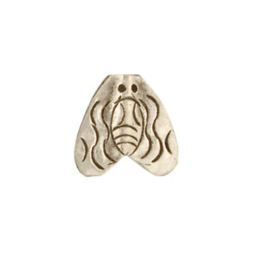 Fine Silver, Hill Tribe Bead, 17.9mm Width by 4.1mm Length by 17.2mm Height, Stamped Insect House Fly Bead. Quantity per pack: 4 Pieces.