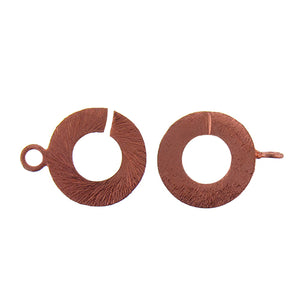 Copper, 18.4mm Width by 1.0mm Length by 23.5mm Height, Matte Round Connector Links. Quantity Per Pack: 1 Pair.