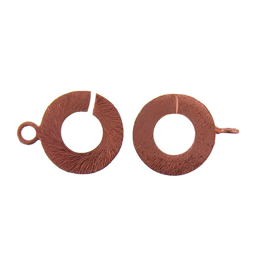 Copper, 18.4mm Width by 1.0mm Length by 23.5mm Height, Matte Round Connector Links. Quantity Per Pack: 1 Pair.