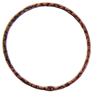 Copper, 31.1mm Width / Height, Textured Circle Connector. Quantity Per Pack: 8 Pieces.