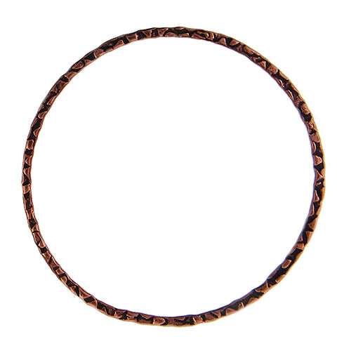 Copper, 41.4mm Width / Height, Textured Circle Connector. Quantity Per Pack: 6 Pieces.