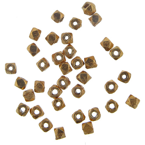 Sterling Silver Gold Plated, 3.1mm Width by 3.2mm Length by 2.8mm Height, Nugget Bead. Quantity per pack: 78 Pieces.