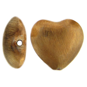 Sterling Silver Gold Plated, 10.0mm Width by 6.1mm Length by 9.7mm Height, Matte Heart Bead. Quantity per pack: 22 Pieces.