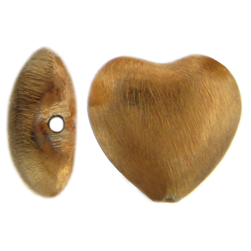 Sterling Silver Gold Plated, 12.2mm Width by 6.2mm Length by 11.7mm Height, Matte Heart Bead. Quantity per pack: 4 Pieces.