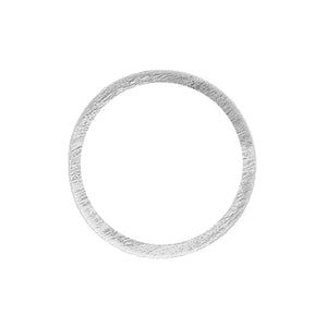 Sterling Silver, 14.1mm Width / Height, Textured Circle Connector. Quantity Per Pack: 10 Pieces.