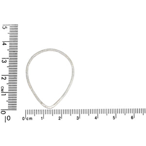 Sterling Silver, 27.4mm Width by 0.8mm Length by 35.1mm Height, Textured Tear Drop Connector. Quantity Per Pack: 4 Pieces.