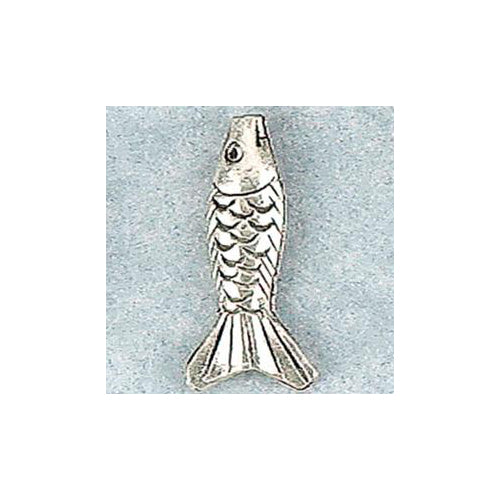 Fine Silver, Hill Tribe Bead, 11.8mm Width by 4.6mm Length by 27.8mm Height, Stamped Fish Animal Bead. Quantity per pack: 2 Pieces.