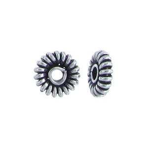 Sterling Silver Oxidized, 5.0mm Width by 5.0mm Length by 1.7mm Height, Fancy Bead. Quantity per pack: 48 Pieces.