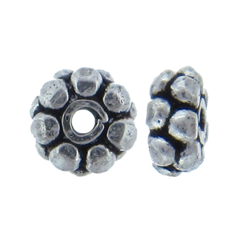 Sterling Silver Oxidized, 6.7mm Width by 6.8mm Length by 3.1mm Height, Fancy Bead. Quantity per pack: 10 Pieces.