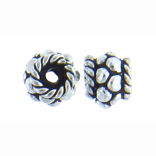 Sterling Silver Oxidized, 5.4mm Width by 5.4mm Length by 4.6mm Height, Fancy Round Bead. Quantity per pack: 10 Pieces.