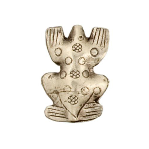 Fine Silver, Hill Tribe Bead, 19.7mm Width by 7.3mm Length by 26.6mm Height, Stamped Mole Animal Bead. Quantity per pack: 2 Pieces.