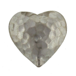 Fine Silver, Hill Tribe Bead, 17.0mm Width by 7.3mm Length by 16.4mm Height, Hammered Heart Bead. Quantity per pack: 2 Pieces.